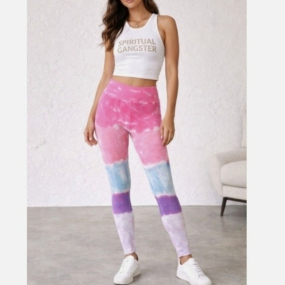 Spiritual Gangster Seashell Tie Dye Love Sculpt Leggings Womens XS/S